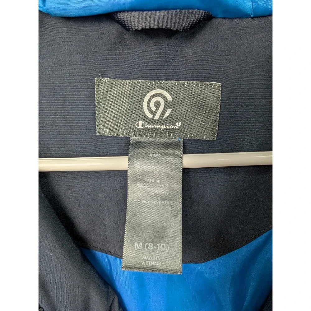 Champion Boys C9 Hooded Winter Puffer Jacket Navy Blue Size M 8-10